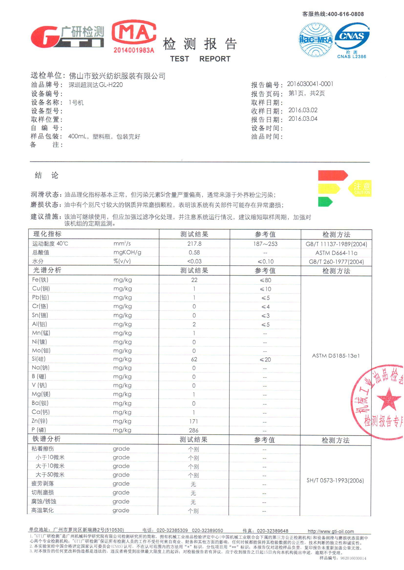 广研所检测报告（Derill）